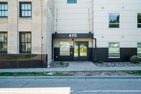 St Paul apartment for rent - The number 470 is displayed on a black sign above a black door.
