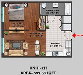 Jersey City apartment for rent - a floor plan of a small house with a bedroom and a living room