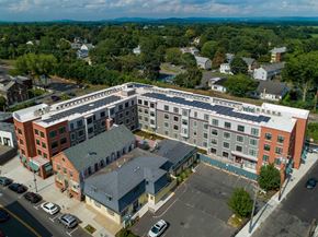 Northampton apartment for rent - a view of the building from the air