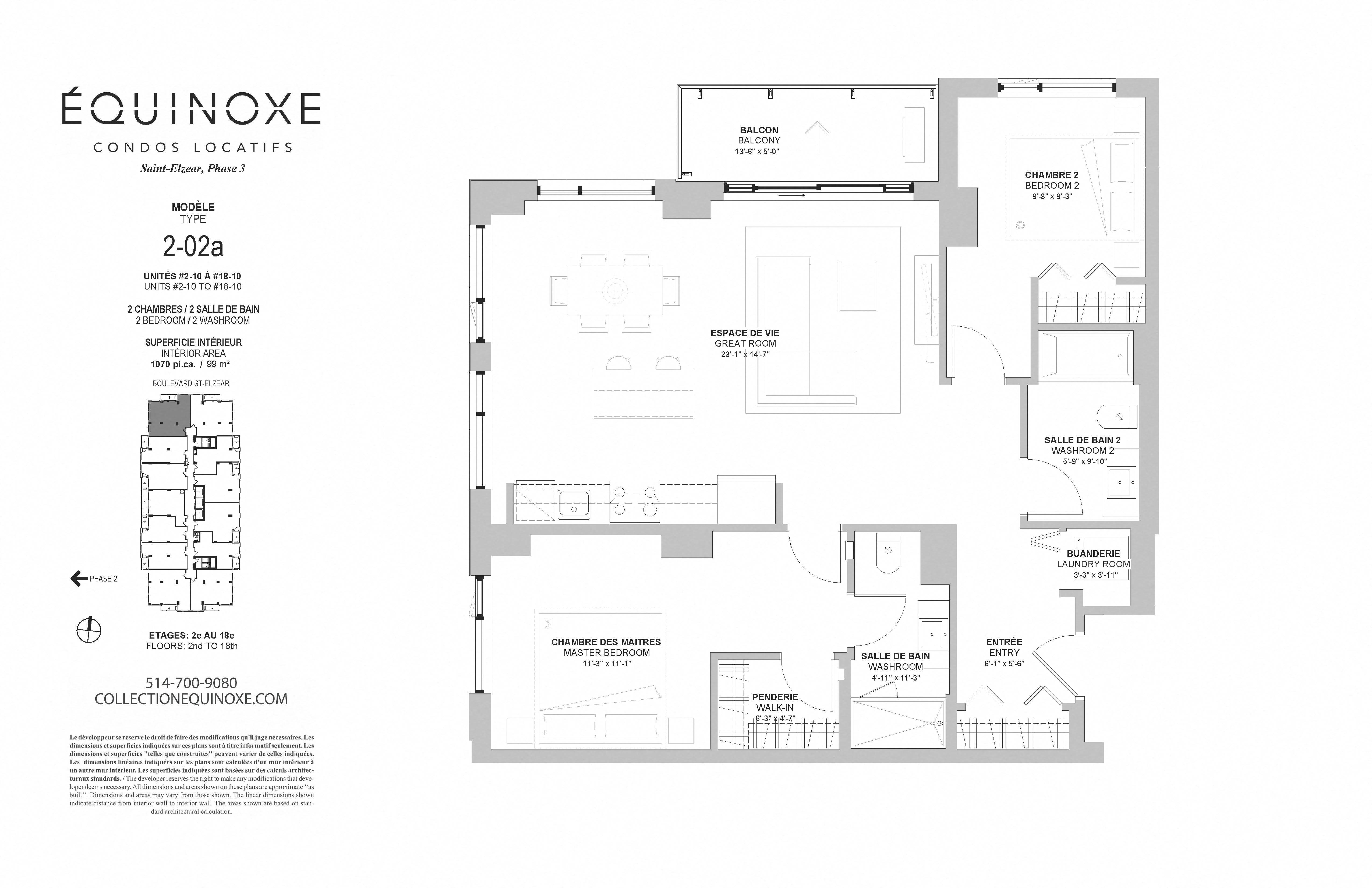 Floor plan for 2 beds, 2 baths, 1070 sqft