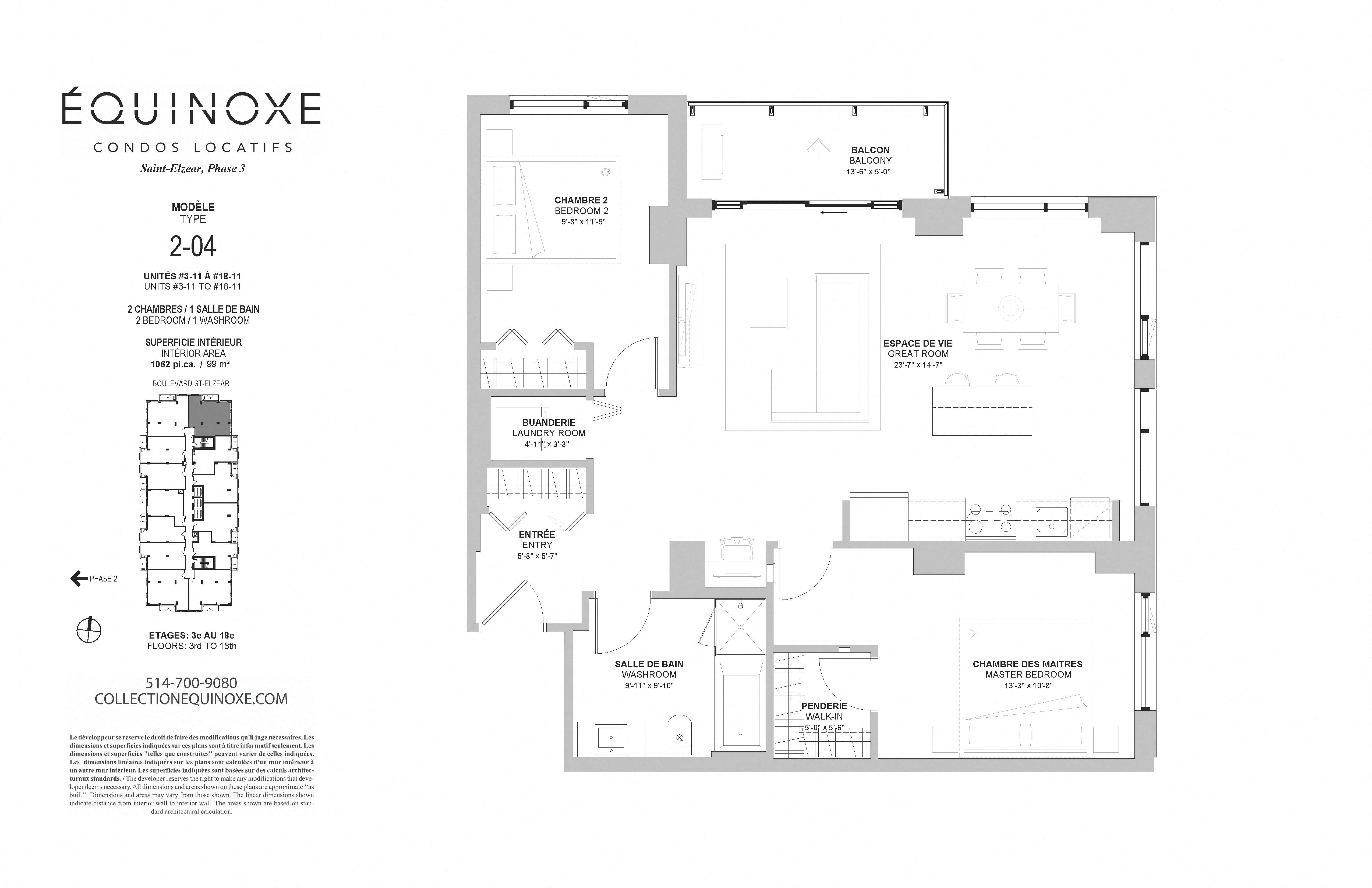 Floor plan for 2 beds, 2 baths, 1062 sqft
