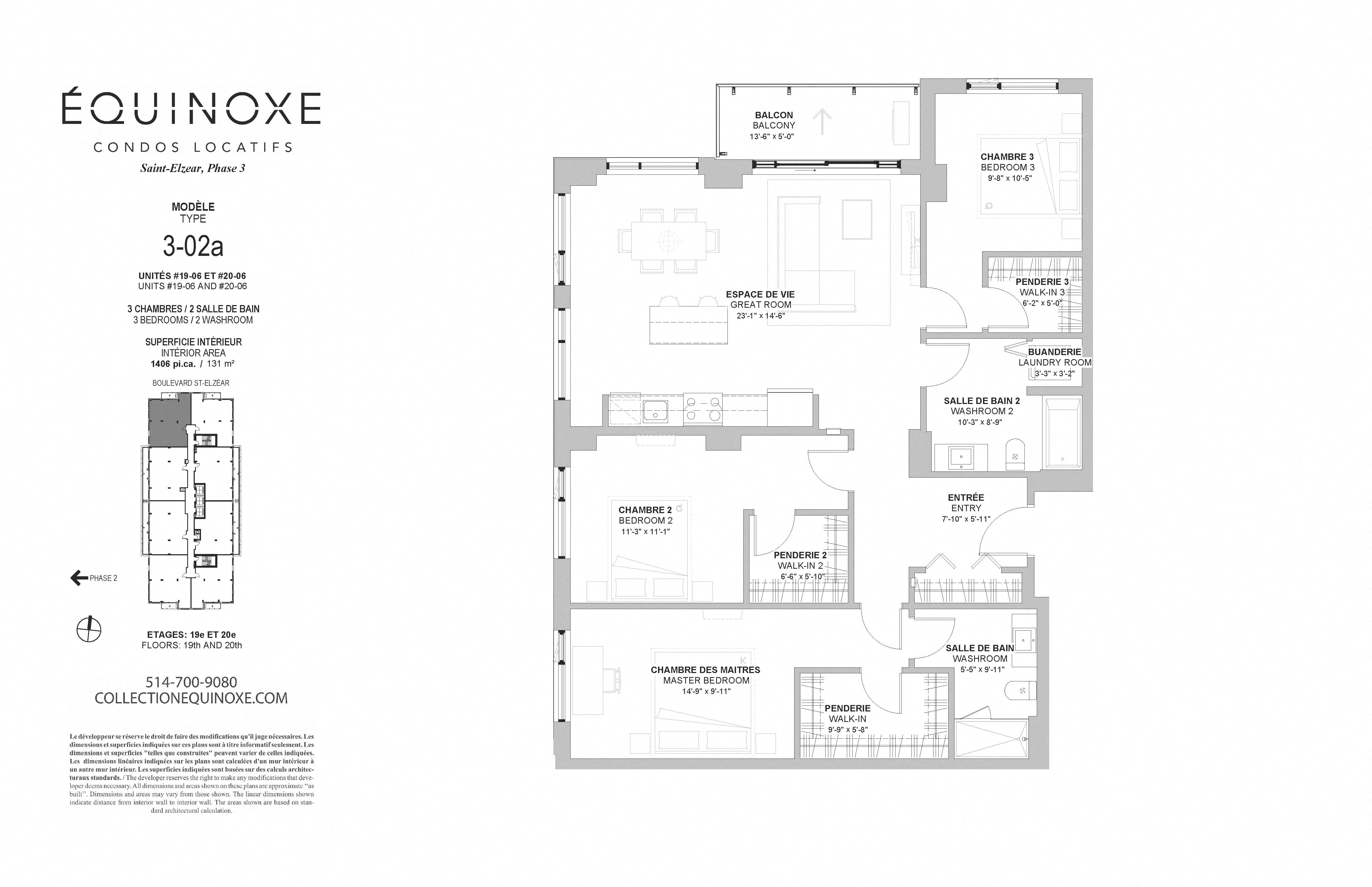 Floor plan for 3 beds, 2 baths, 1406 sqft