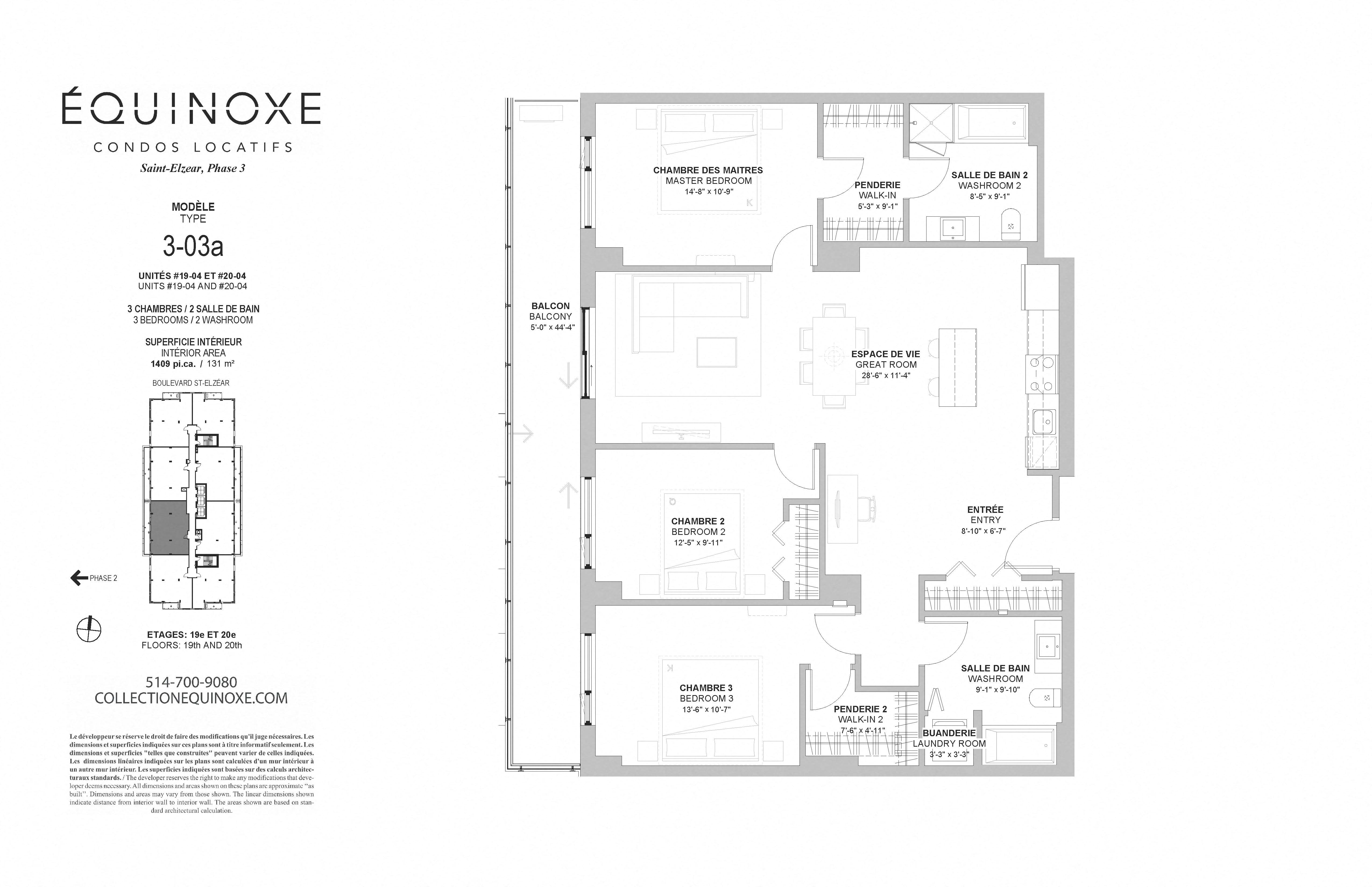 Floor plan for 3 beds, 2 baths, 1409 sqft