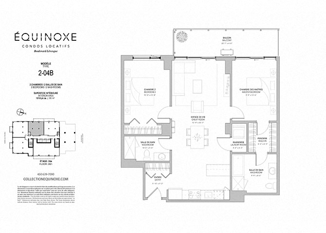 Floor plan for 2 beds, 2 baths, 1018 sqft