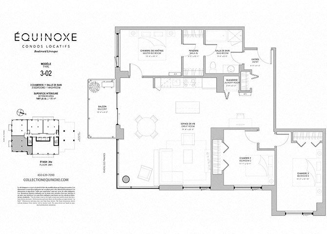 Floor plan for 3 beds, 1 bath, 1401 sqft