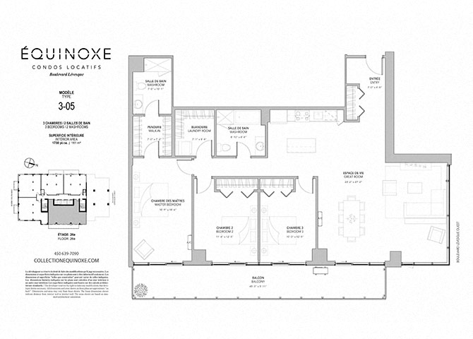 Floor plan for 3 beds, 2 baths, 1730 sqft
