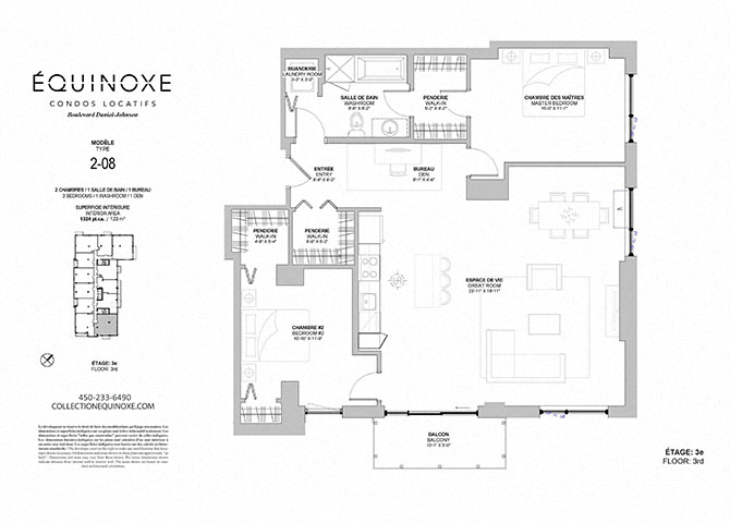 Floor plan for 2 beds, 1 bath, 1324 sqft