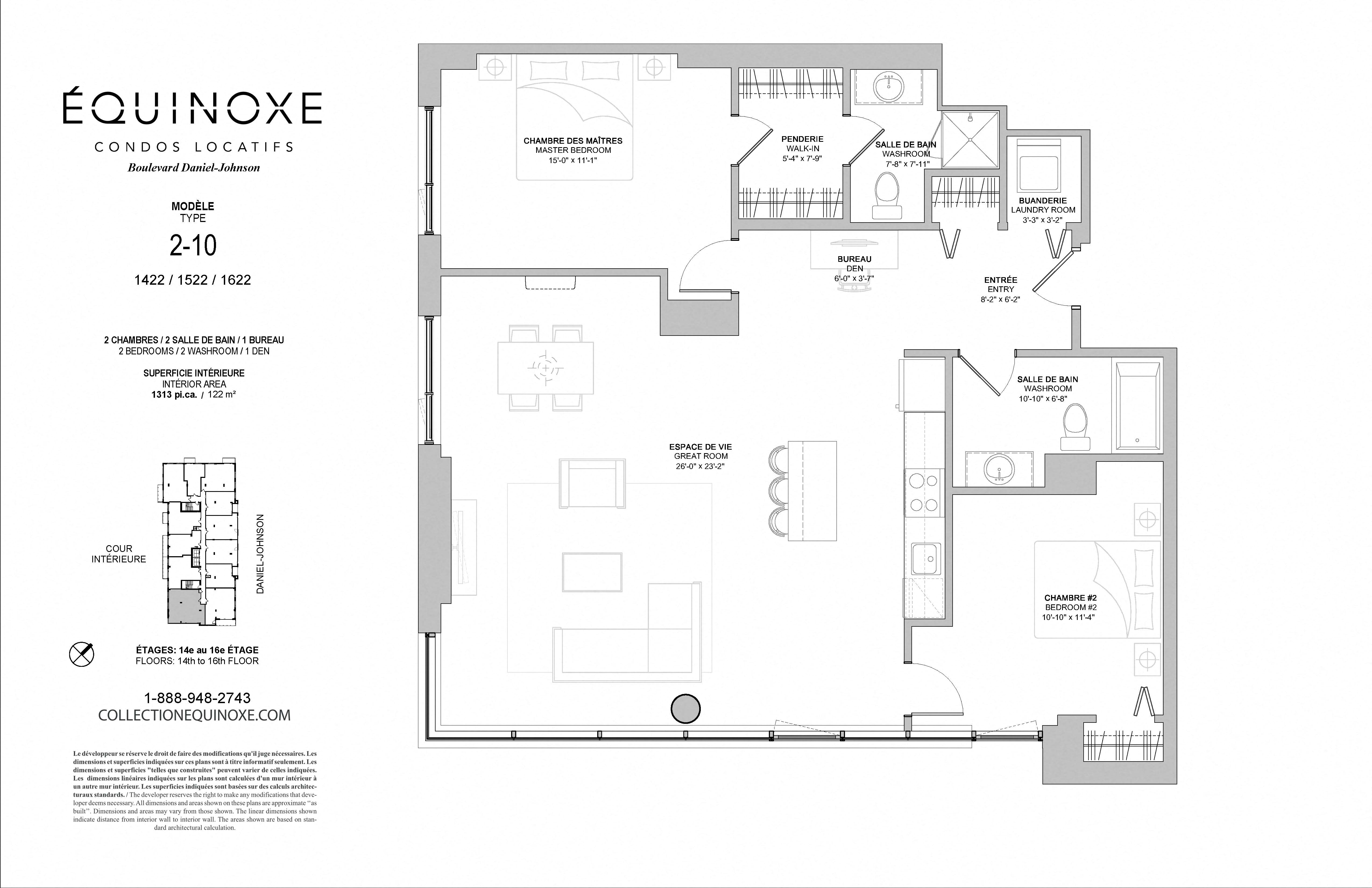Floor plan for 2 beds, 1 bath, 1313 sqft