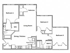 Charlottesville apartment for rent - a floor plan of a house with bedrooms and a living room