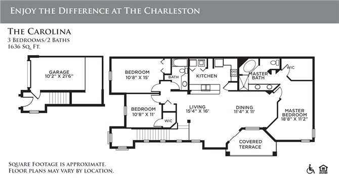 Floor plan for 3 beds, 2 baths, 1647 sqft