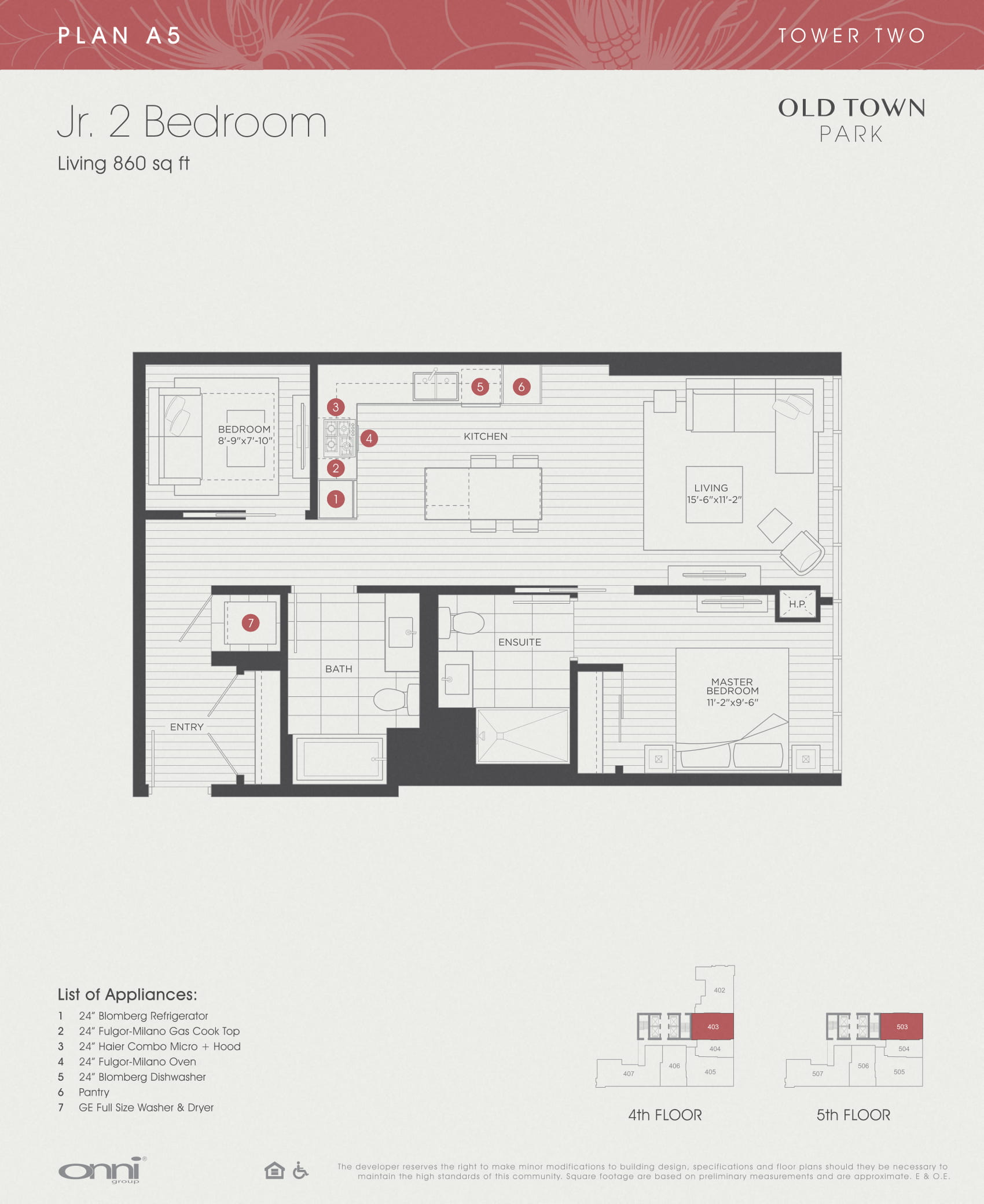 Floor plan for 2 beds, 1 bath, 860 sqft