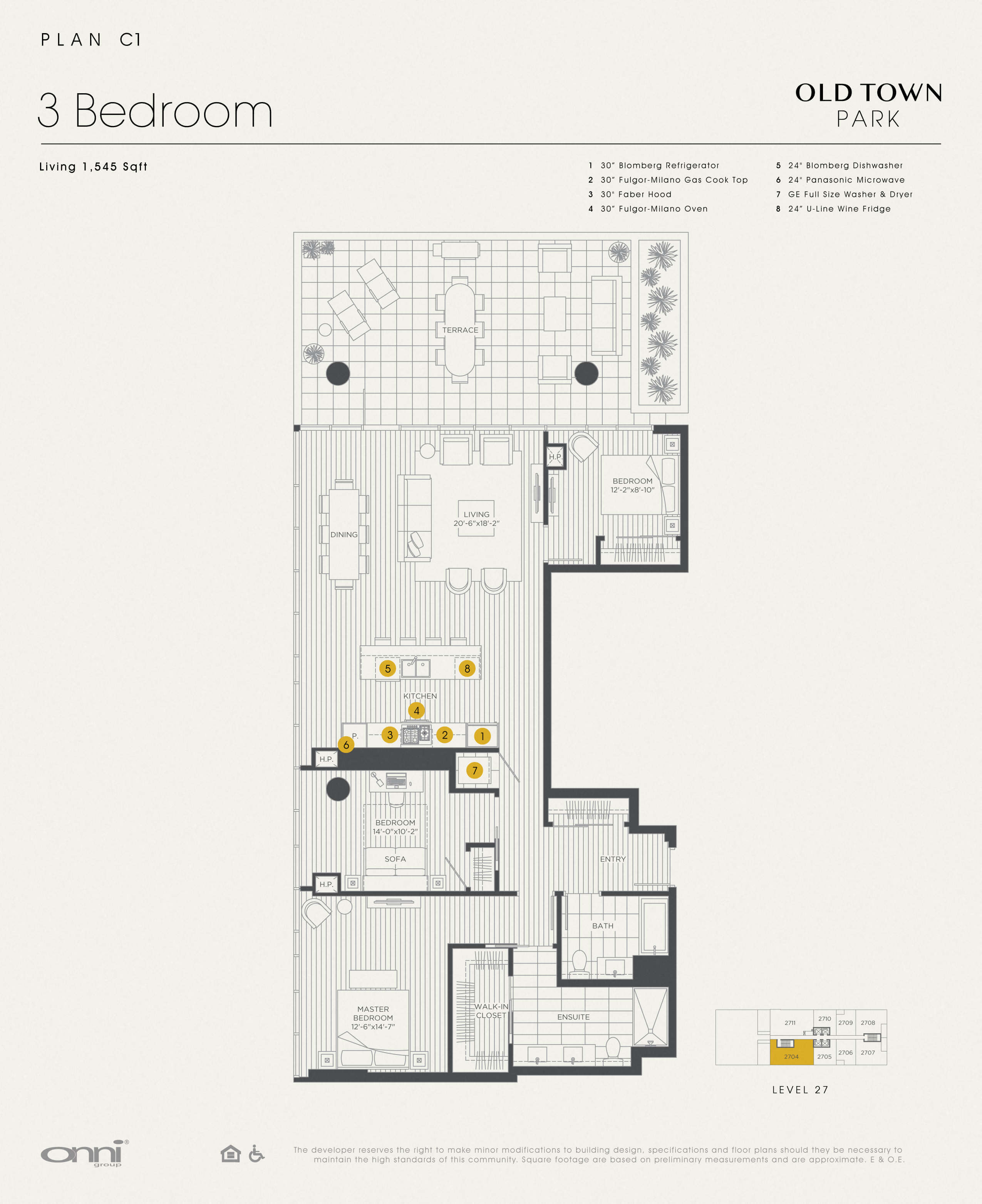 Floor plan for 3 beds, 2 baths, 1545 sqft