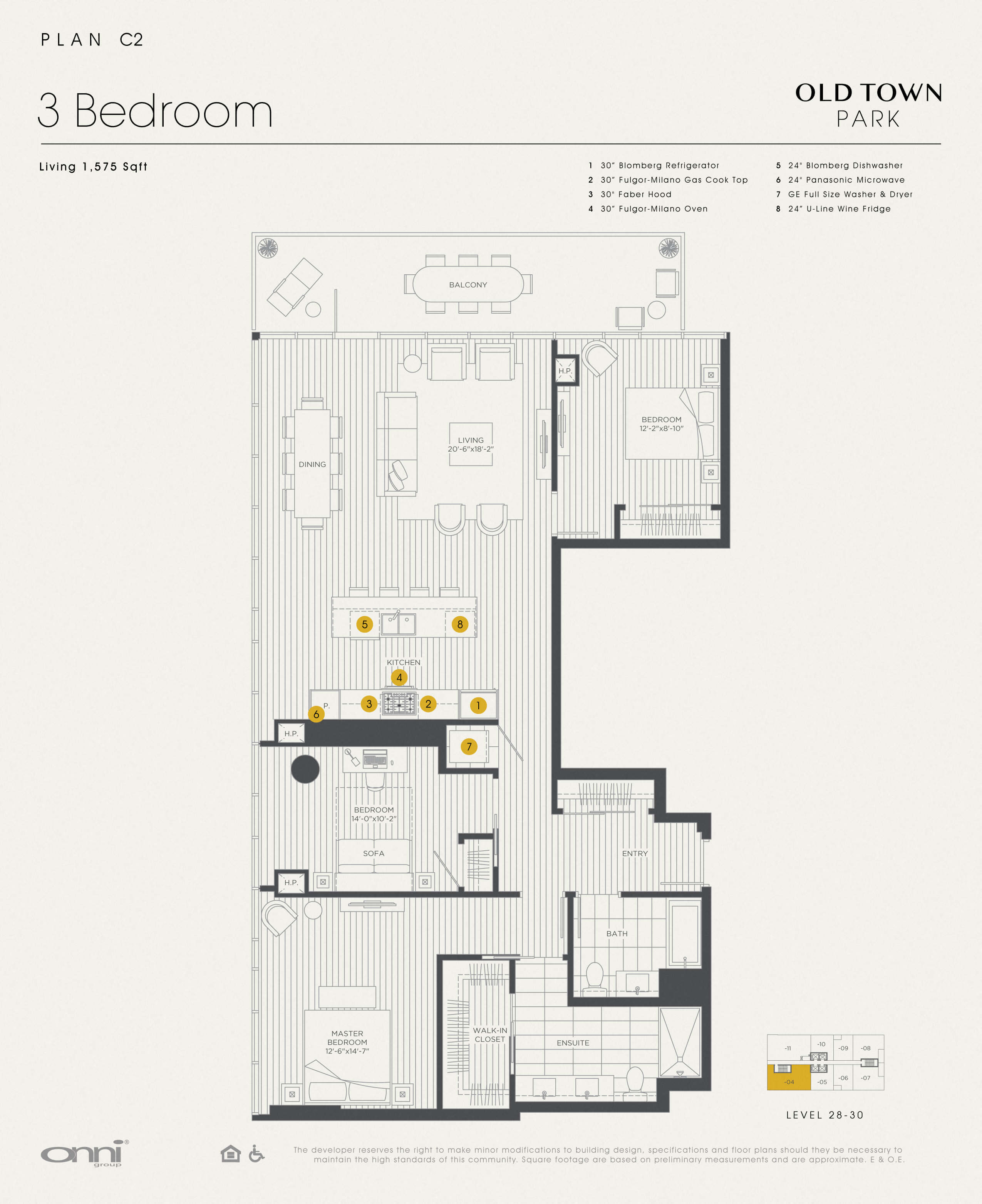 Floor plan for 3 beds, 2 baths, 1575 sqft