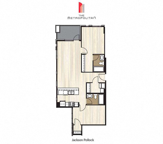 Floor plan for 2 beds, 2 baths, 912 sqft