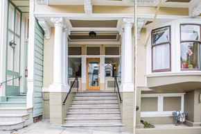 San Francisco apartment for rent - A house with a green door and a brown front door.