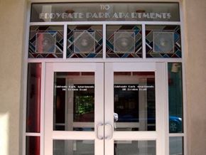 Ithaca apartment for rent - The entrance to Eddy Gate Park Apartments is shown.