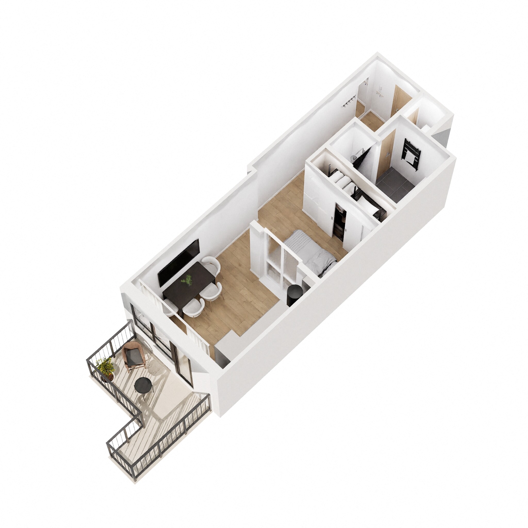 Floor plan for studio, 1 bath, 535 sqft