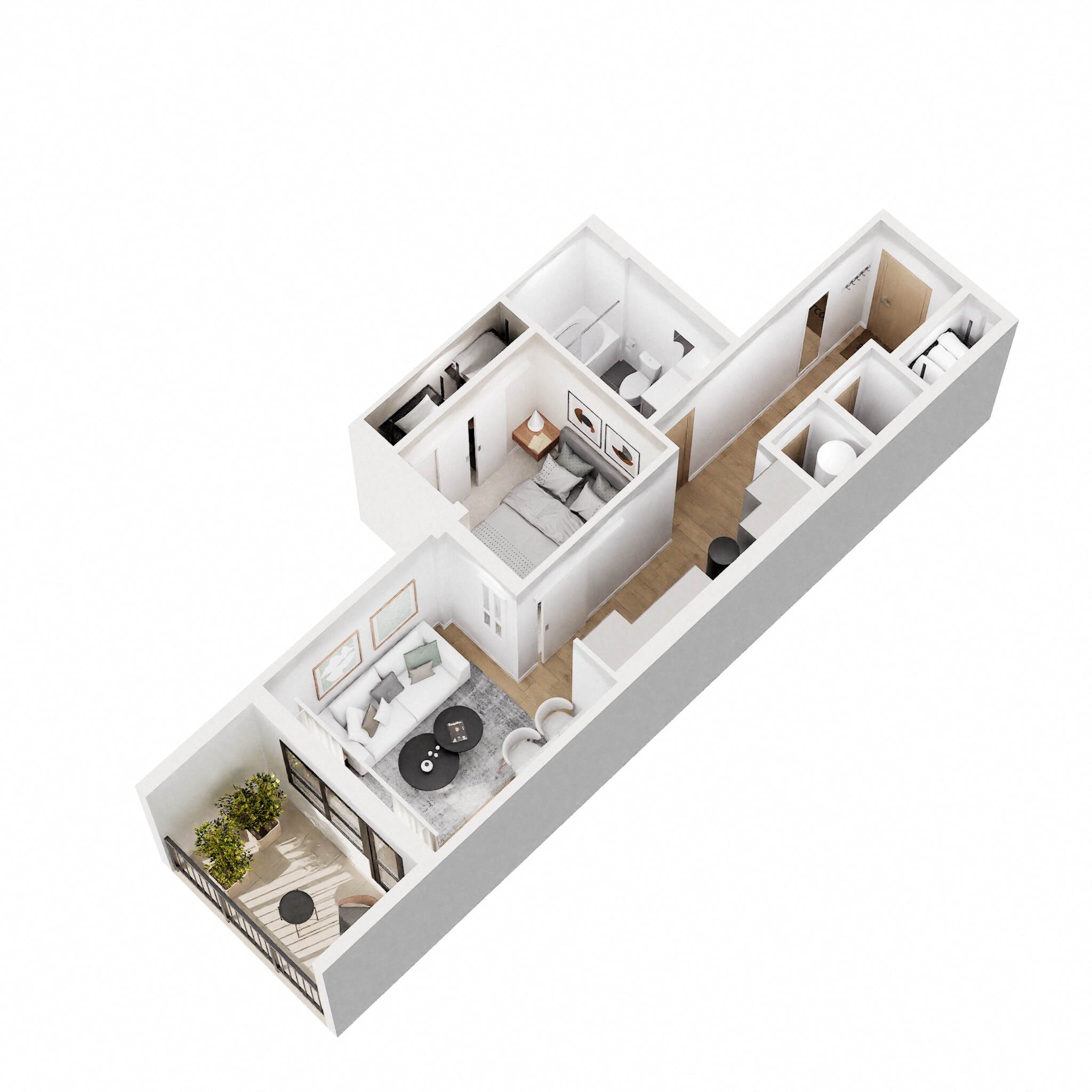 Floor plan for 1 bed, 1 bath, 537 sqft