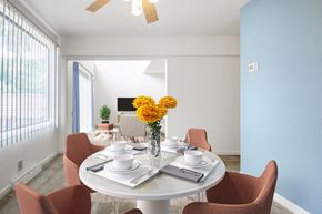 Painted Post apartment for rent - carpeted dining area with large window