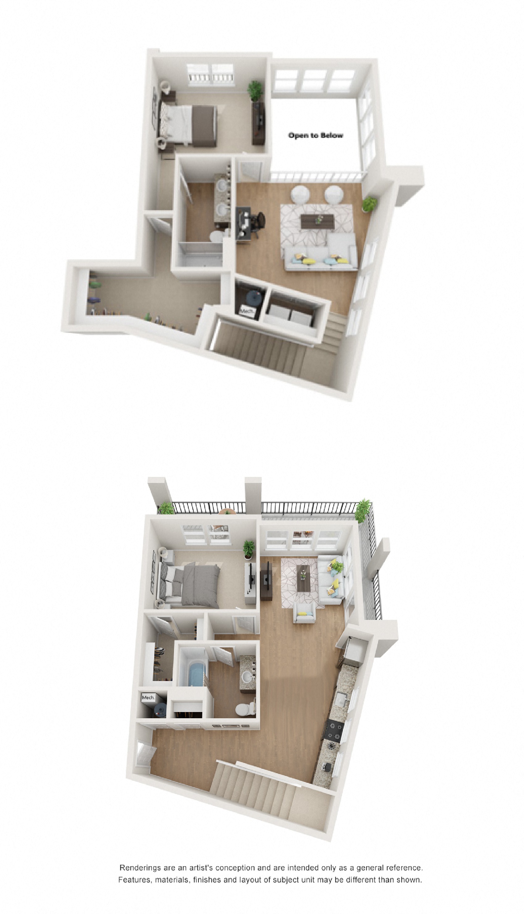 Floor plan for 2 beds, 2 baths, 1674 sqft