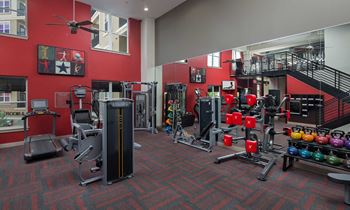Two-story fitness studio
