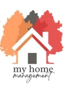 Shawnee house for rent - A logo for "my home management" featuring a house and trees.
