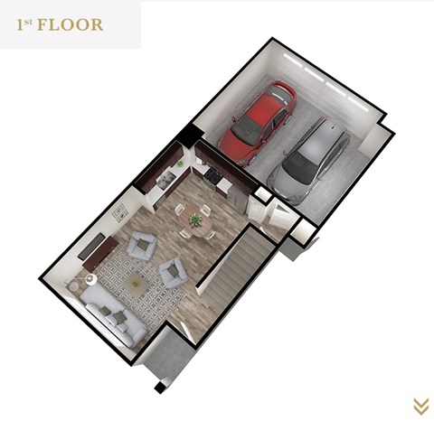 Floor plan for 4 beds, 3 baths, 1956 sqft