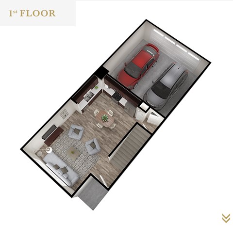Floor plan for 3 beds, 2 baths, 1956 sqft
