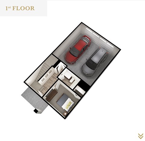 Floor plan for 2 beds, 2 baths, 1342 sqft
