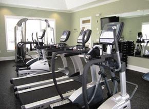 Greensboro apartment for rent - a group of exercise equipment in a gym