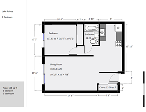 Fond Du Lac apartment for rent - a floor plan of a small house with a bedroom and a living room