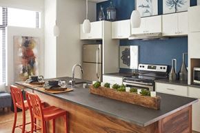 Cleveland apartment for rent - a kitchen with a counter top and a sink