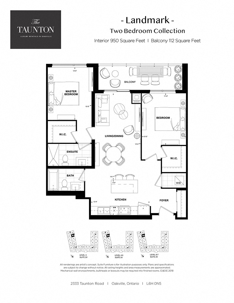 Floor plan for 2 beds, 2 baths, 950 sqft