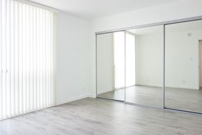 Los Angeles apartment for rent - an empty room with white walls and sliding glass doors
