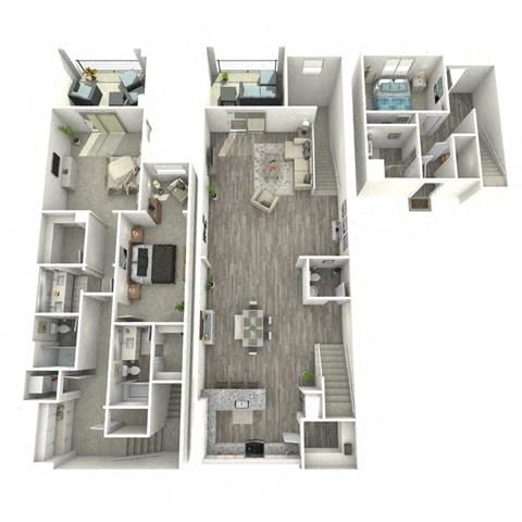 Floor plan for 3 beds, 3.5 baths, 2121 sqft
