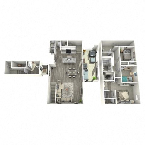 Floor plan for 3 beds, 2.5 baths, 1741 sqft