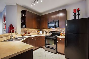 Espresso cabinets with brushed nickel pulls