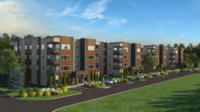 Portage La Prairie apartment for rent - a rendering of an apartment building in a park