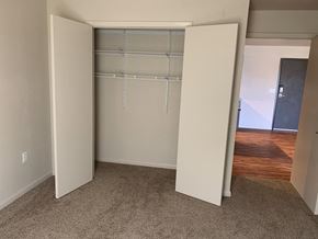 Willmar apartment for rent - a bedroom with a closet and a carpet