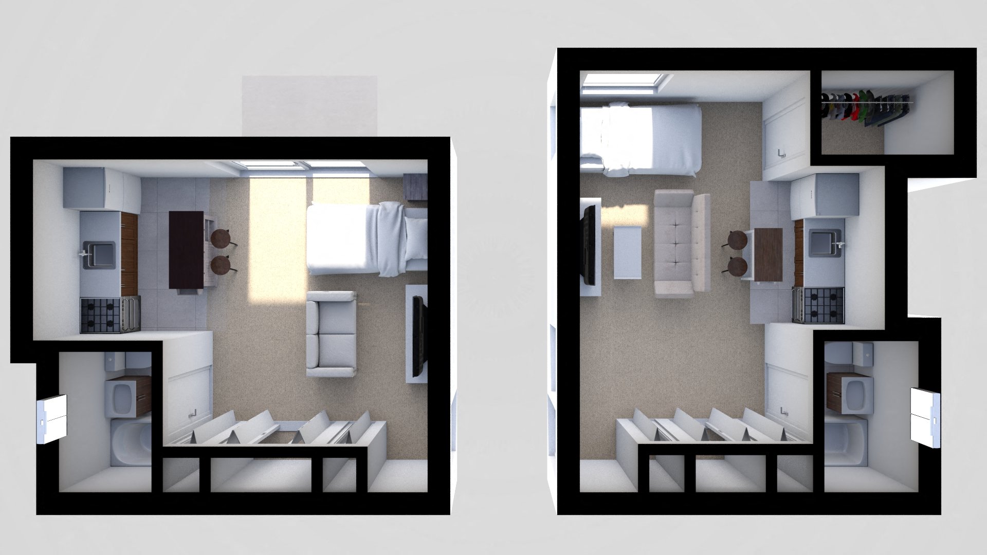 Floor plan for studio, 1 bath, 347 sqft