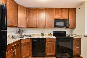Deluxe cabinets and counters (styles vary)