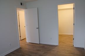 Newport News apartment for rent - a bedroom with a door open to a hallway and a closet