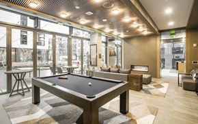 Portland apartment for rent - Pool table amenity at Block 17 Apartments in the Pearl District in Portland, Oregon.