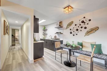 Dining with kitchen view