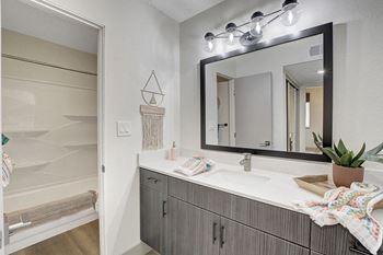 Bathroom with vanity lights