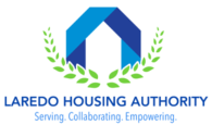 Laredo apartment for rent - A logo for Laredo Housing Authority with a tagline underneath.