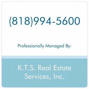 North Hollywood apartment for rent - A business card for K.T.S. Real Estate Services, Inc. with a phone number.