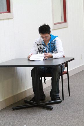 Davis apartment for rent - Student Studying at The Atriums in common study center