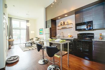 Efficient appliances in kitchen
