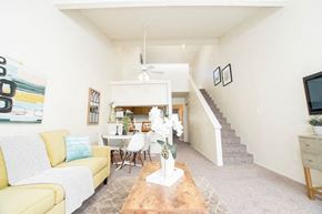 Davis apartment for rent - A living room with a loft at Chautauqua.